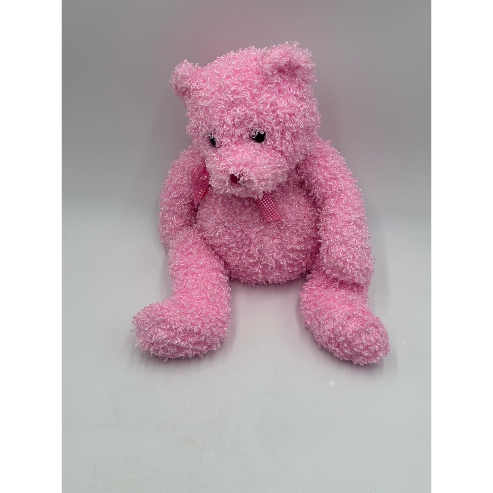 Ty Beanie Baby Casanova the Pink Curly Bear Plush 2004 Stuffed Animal Toy